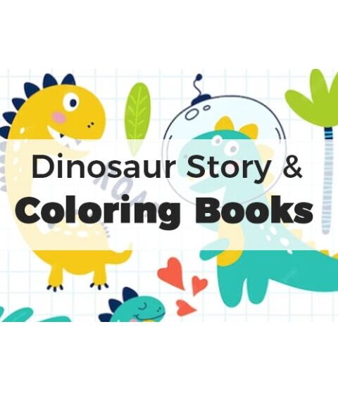 Dinosaur Story and Coloring Books - eBook with Resell Rights